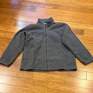 Lands' End Charcoal Fleece Jacket women’s xl